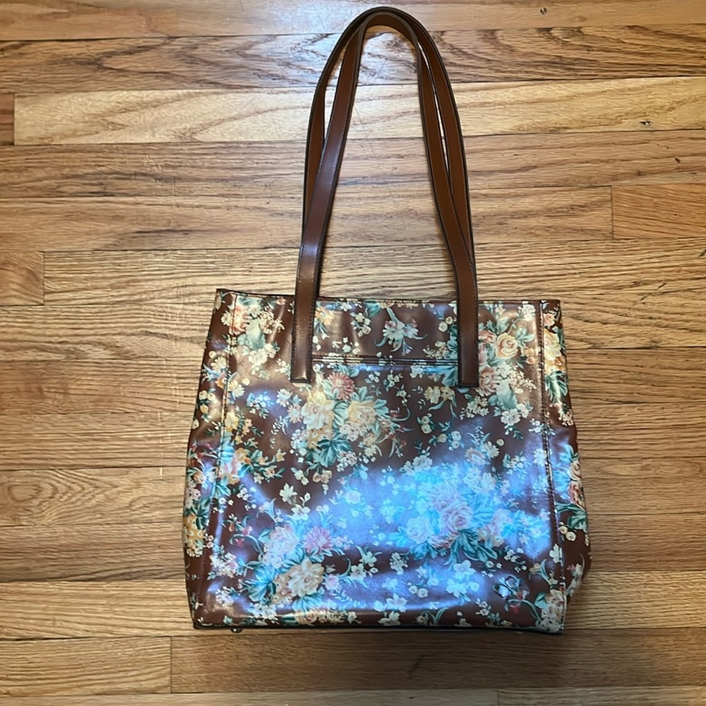 Patricia Nash leather floral tote bag